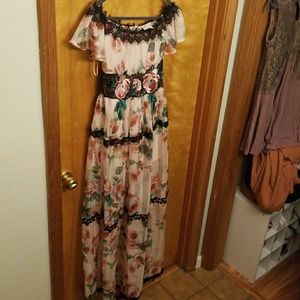 Beautiful floral off the shoulder dress